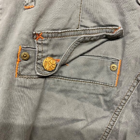 Akademiks  Womens Olive Green Cotton Jumpsuit L Button Up Y2K Gorpcore Pockets - Picture 11 of 14